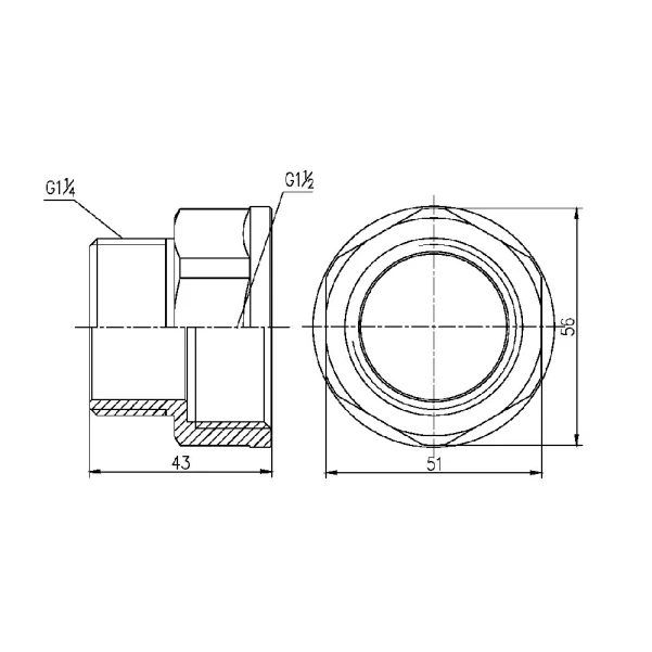 Переход Thermo Alliance Forte 1" 1/2х1" 1/4 ВН SF3604032 - 1 фото