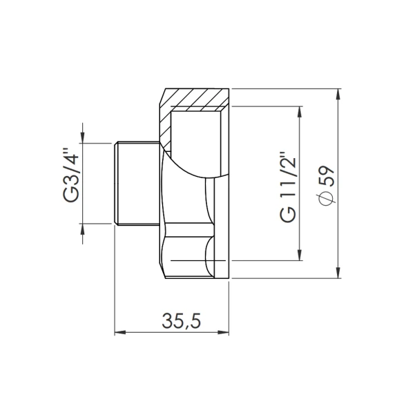 Переход Thermo Alliance Forte 1" 1/2х3/4" ВН SF3604020 - 1 фото