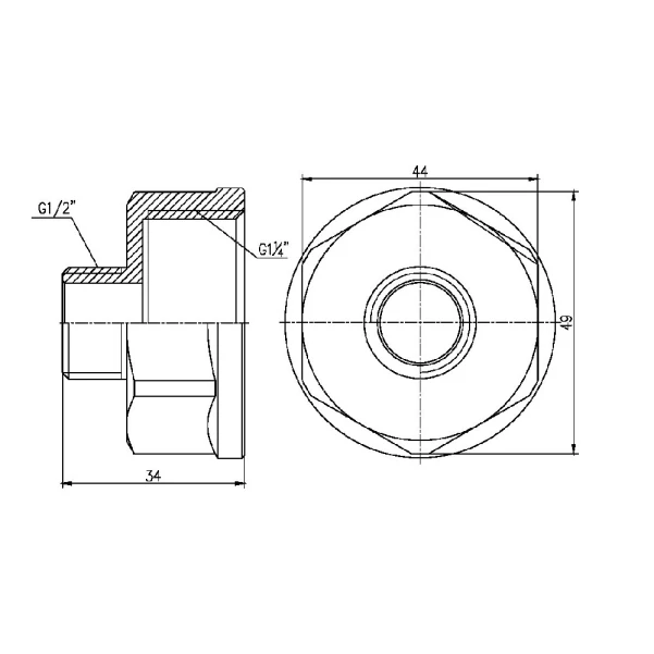 Переход Thermo Alliance Forte 1" 1/4х1/2" ВН SF3603215 - 1 фото
