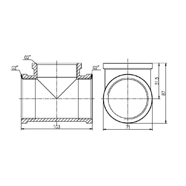Трійник Thermo Alliance Forte 2" ВВ SF36150 - 1 фото