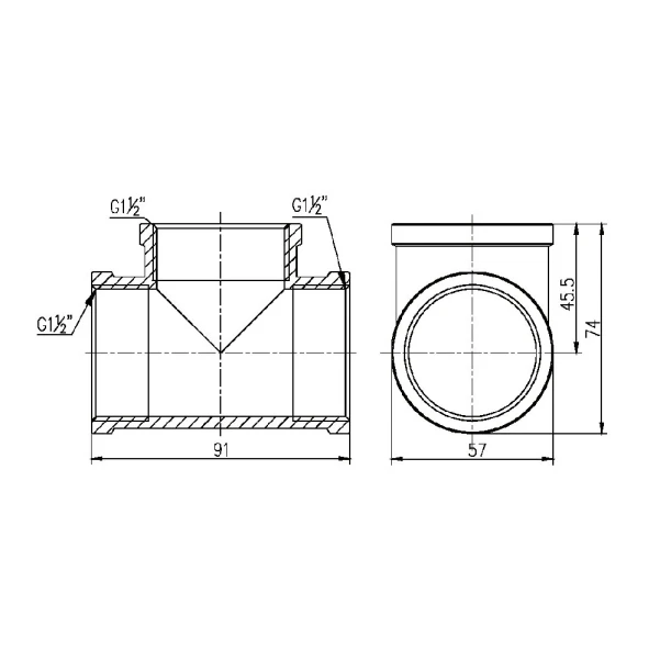 Тройник Thermo Alliance Forte 1" 1/2 ВВ SF36140 - 1 фото