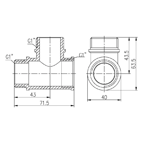 Тройник Thermo Alliance Forte 1" ВНН SF36525 - 1 фото
