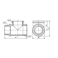 Тройник Thermo Alliance Forte 3/4" ВВН SF36320 - 1 фото