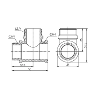 Тройник Thermo Alliance Forte 3/4" ВНН SF36520 - 1 фото