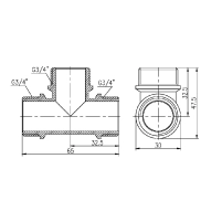 Тройник Thermo Alliance Forte 3/4" НН SF36720 - 1 фото