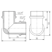Уголок Thermo Alliance Forte 3/4" НН SF37320 - 1 фото