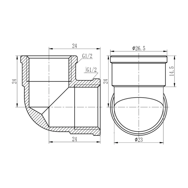 Уголок Thermo Alliance Forte 1/2" ВВ хром SF368H15 - 1 фото