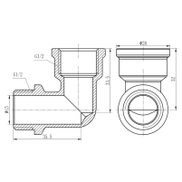 Уголок Thermo Alliance Forte 1/2" ВН хром SF372H15 - 1 фото