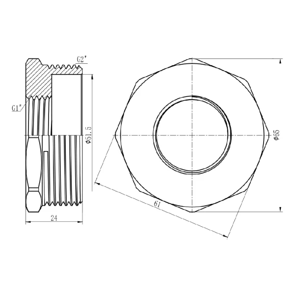 Футорка Thermo Alliance Forte 2"х1" НВ SF3745025 - 1 фото
