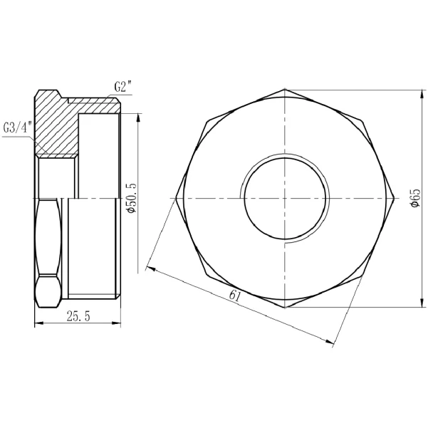 Футорка Thermo Alliance Forte 2"х3/4" НВ SF3745020 - 1 фото