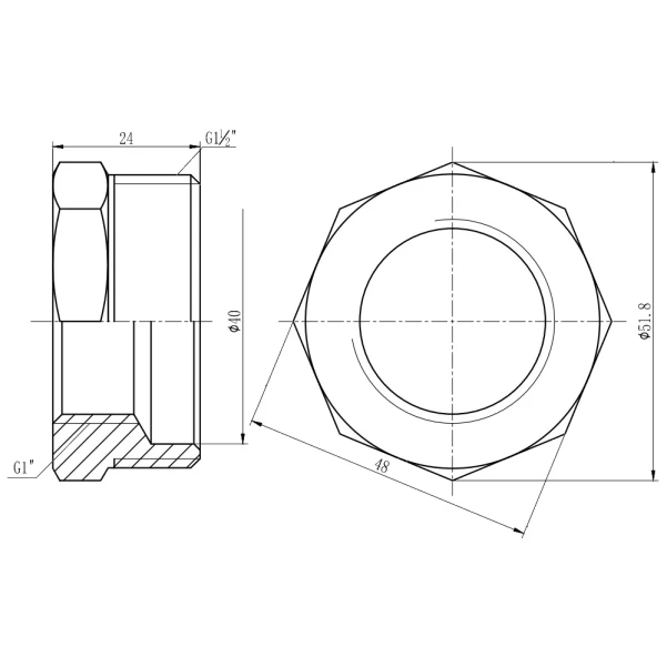 Футорка Thermo Alliance Forte 1" 1/2х1" ЗВ SF3744025 - 1 фото