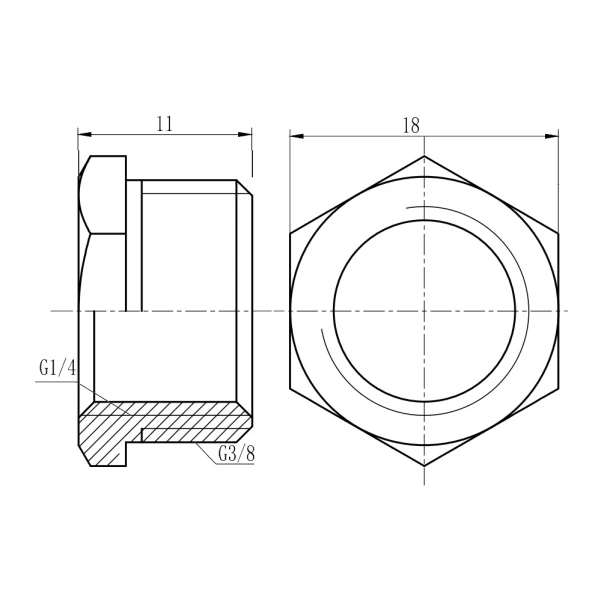 Футорка Thermo Alliance Forte 3/8"х1/4" НВ SF37496 - 1 фото