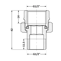 Сгон-американка Thermo Alliance Base 1/2"ВН никель, прямой SD190W15 - 1 фото