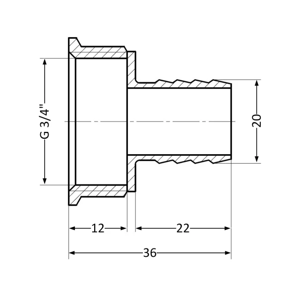 Штуцер Thermo Alliance Standart 20х3/4" ВР SD4262020 - 1 фото