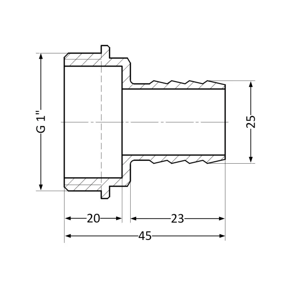 Штуцер Thermo Alliance Standart 25х1" НР SD4272525 - 1 фото