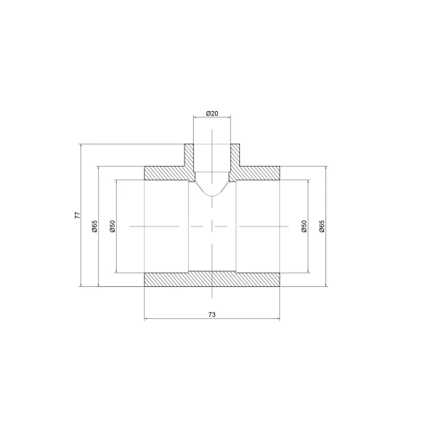Тройник PPR Thermo Alliance 50х20х50 - 1 фото