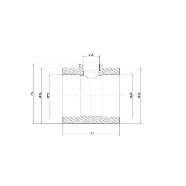 Тройник PPR Thermo Alliance 63х25х63 - 1 фото
