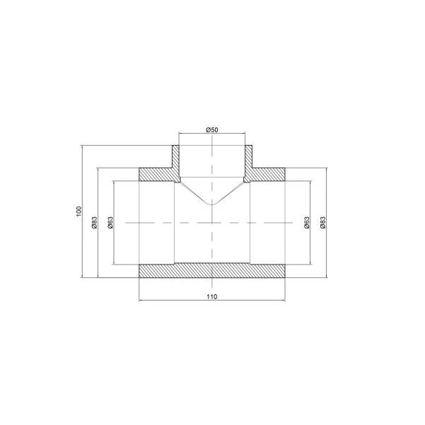 Тройник PPR Thermo Alliance 63х50х63 - 1 фото