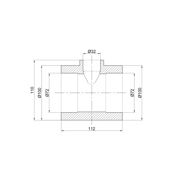 Тройник PPR Thermo Alliance 75х32х75 - 1 фото