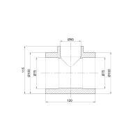 Трійник PPR Thermo Alliance 75х50х75 - 1 фото