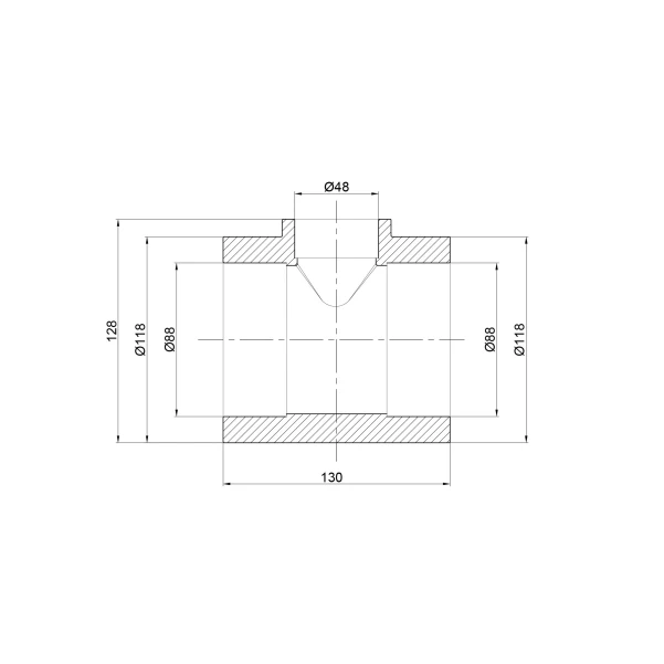 Тройник PPR Thermo Alliance 90х50х90 - 1 фото