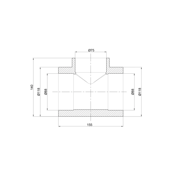 Тройник PPR Thermo Alliance 90х75х90 - 1 фото