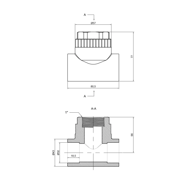 Тройник PPR Thermo Alliance 32х1"х32 ВР - 1 фото