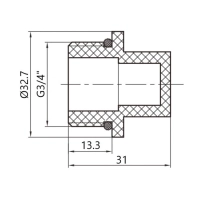 Заглушка PPR Thermo Alliance з різьбою 20х3/4" ЗР - 1 фото