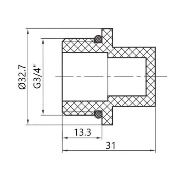 Заглушка PPR Thermo Alliance з різьбою 20х3/4" ЗР - 1 фото