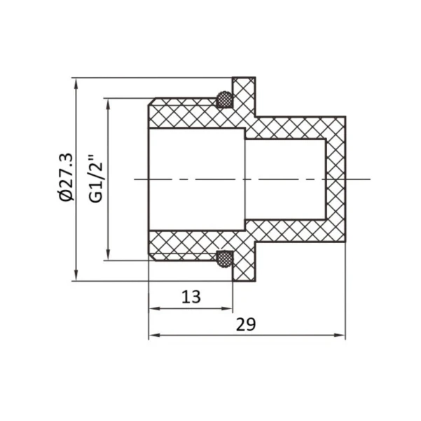Заглушка PPR Thermo Alliance с резьбой 20х1/2" НР - 1 фото