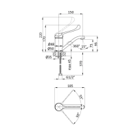 Смеситель для раковины локтевой Lidz Watt 002M с поворотным изливом (k40) LDWAT002MCRM34861 Chrome - 1 фото
