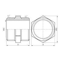 Ниппель Thermo Alliance Forte 1" усиленный SF35825R - 1 фото
