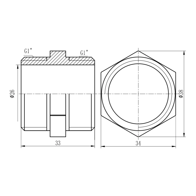 Ниппель Thermo Alliance Forte 1" усиленный SF35825R - 1 фото