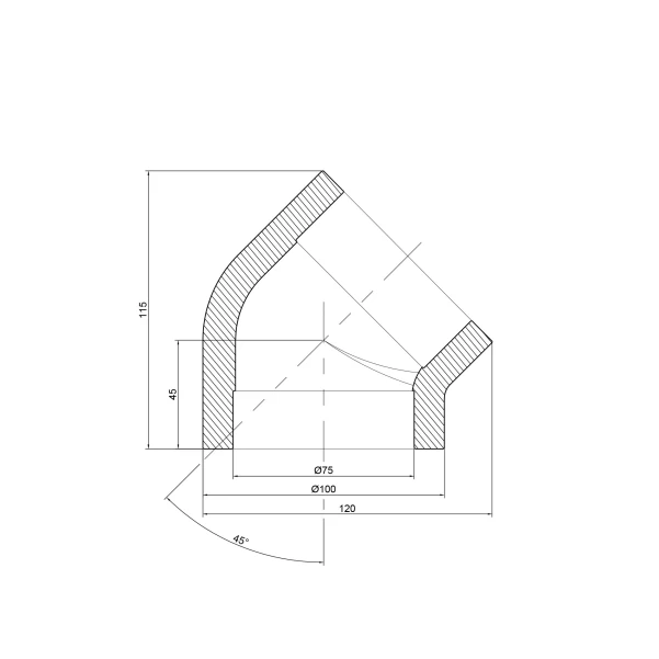 Уголок PPR Thermo Alliance 75, 45° - 1 фото