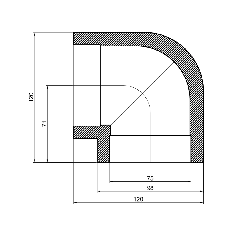 Кутик PPR Thermo Alliance 75, 90° - 1 фото