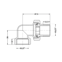 Згін-американка Thermo Alliance Standart 1/2"ВЗ нікель, кутовий TAS191W15 - 1 фото