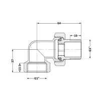 Згін-американка Thermo Alliance Standart 1"ВЗ нікель, кутовий TAS191W25 - 1 фото