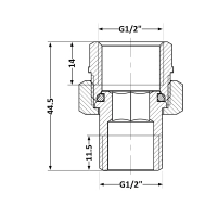 Згін-американка Thermo Alliance Standart 1/2"ВЗ нікель, прямий TAS190W15 - 1 фото