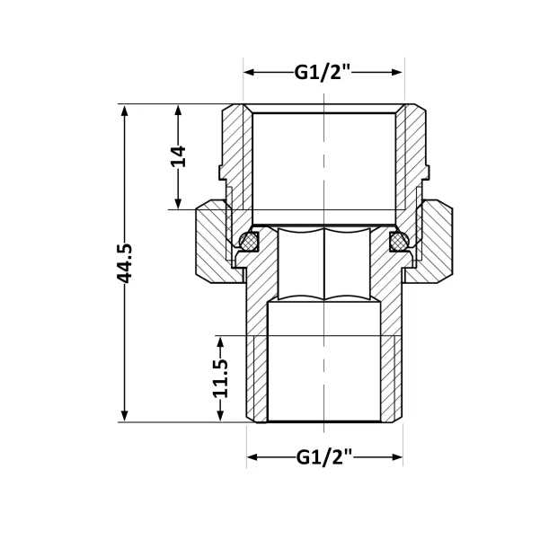 Згін-американка Thermo Alliance Standart 1/2"ВЗ нікель, прямий TAS190W15 - 1 фото