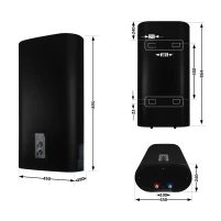 Водонагрівач електричний Thermo Alliance 50 л, Black, плоский, вертикальний, сухий ТЕН 2 кВт (0,8+1,2) DT50V20GPDD2B - 1 фото