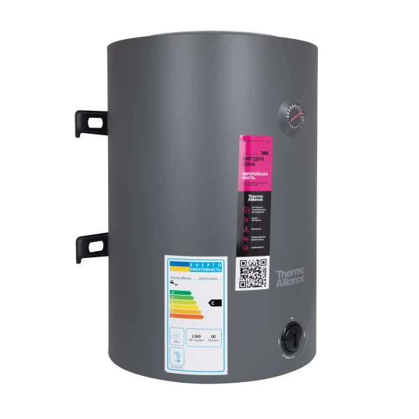 Водонагрівач електричний 50 л Grey універсальний, мокрий ТЕН 1,5 кВт D50VH15Q2G Thermo Alliance - 2 фото