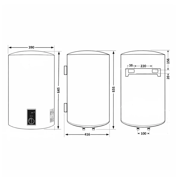 Водонагреватель электрический Thermo Alliance 50 л Grey,  вертикальный, сухой ТЭН 2,0 кВт D50V20J2(D)KG - 1 фото