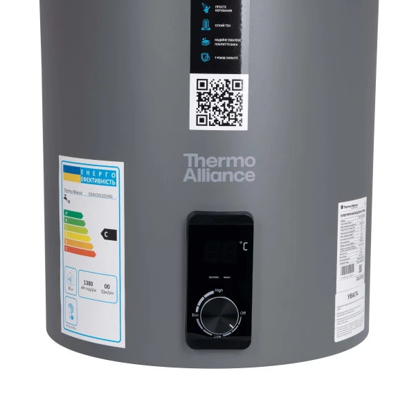 Водонагреватель электрический Thermo Alliance 50 л Grey,  вертикальный, сухой ТЭН 2,0 кВт D50V20J2(D)KG - 4 фото