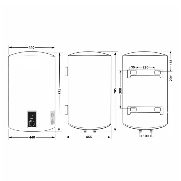 Водонагреватель электрический Thermo Alliance 80 л Black,  вертикальный, сухой ТЭН 2,0 кВт D80V20J3(D)KВ - 1 фото