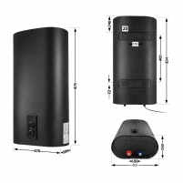 Водонагреватель электрический Thermo Alliance 50 л Black, плоский вертикальный, мокрый ТЭН 2 кВт (0,8+1,2) DT50V20G(PD)/2В - 1 фото