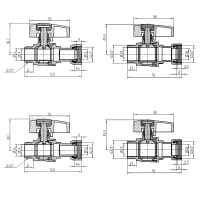 Комплект прямих кранів Thermo Alliance Standart 1/2"ВН-3/4"ВН з накидною гайкою для підключення котла TAS262RBW1520 - 1 фото