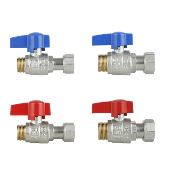Комплект прямих кранів Thermo Alliance Standart 1/2"ВН-3/4"ВН з накидною гайкою для підключення котла TAS262RBW1520 - 3 фото