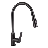 Смеситель для кухни Qtap Vlasta New с выдвижным изливом QTVLA344GMB45647 Gunmetal Black PVD