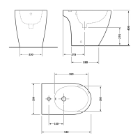 Біде підлогове Qtap Presto Quadro 540×340×400 мм, White QTPRE29W49124 - 1 фото