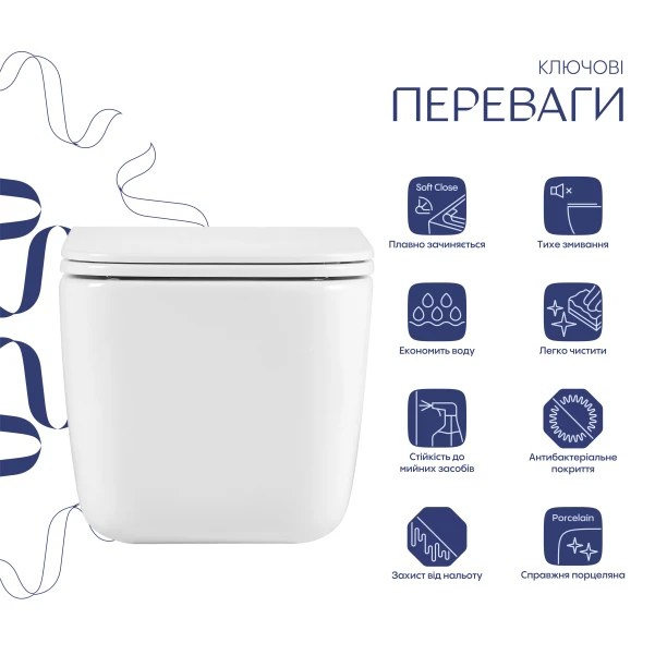 Унітаз підвісний Qtap Gemini Ultra Quiet 485×340×350 мм, White, з сидінням Slim Duroplast / Soft-close / Quick Release QTTAU26W49119 - 2 фото
